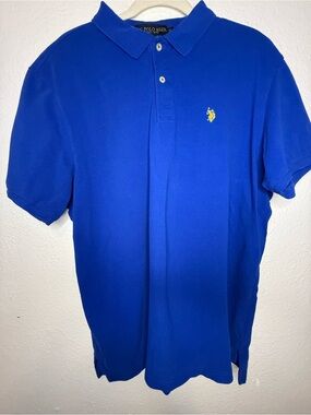U.S. Polo Assn. Bright Blue Polo with Yellow Pony Logo